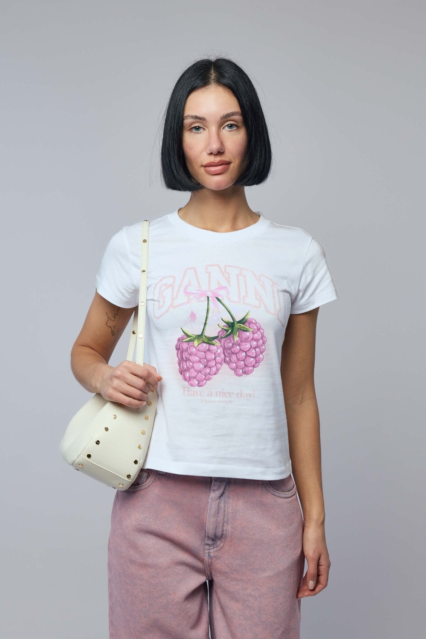 Ganni - Baby Fit T-shirt Raspberry - LABELS