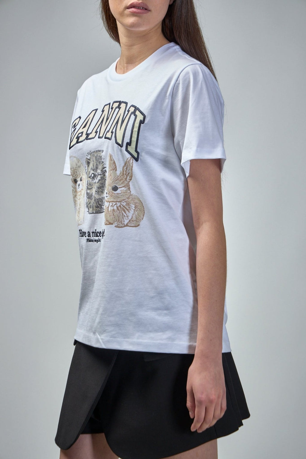 Ganni - Basic Cotton Jersey Animals Relaxed T-Shirt - LABELS