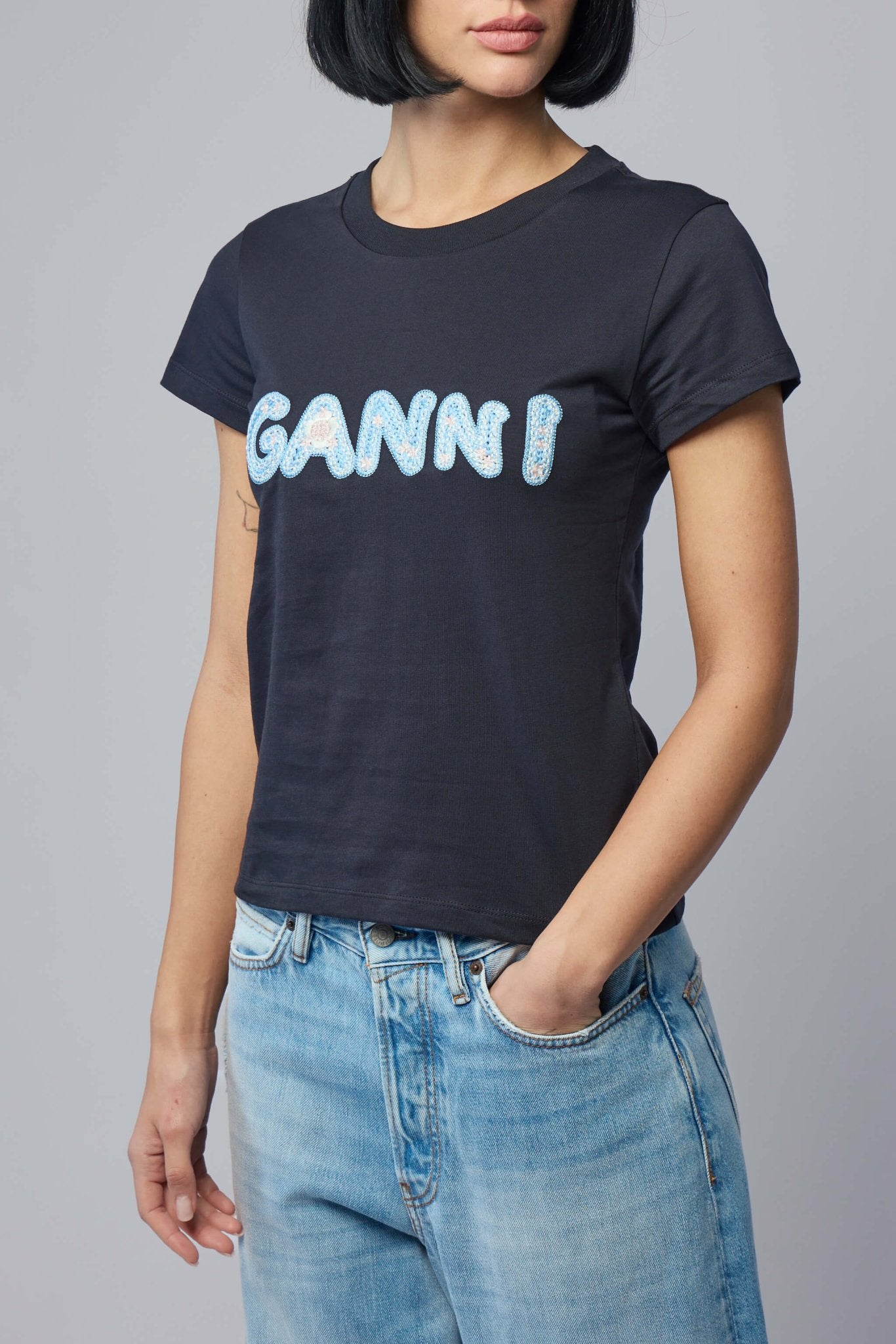 Ganni - Basic Cotton Jersey Baby Fit Ganni - LABELS