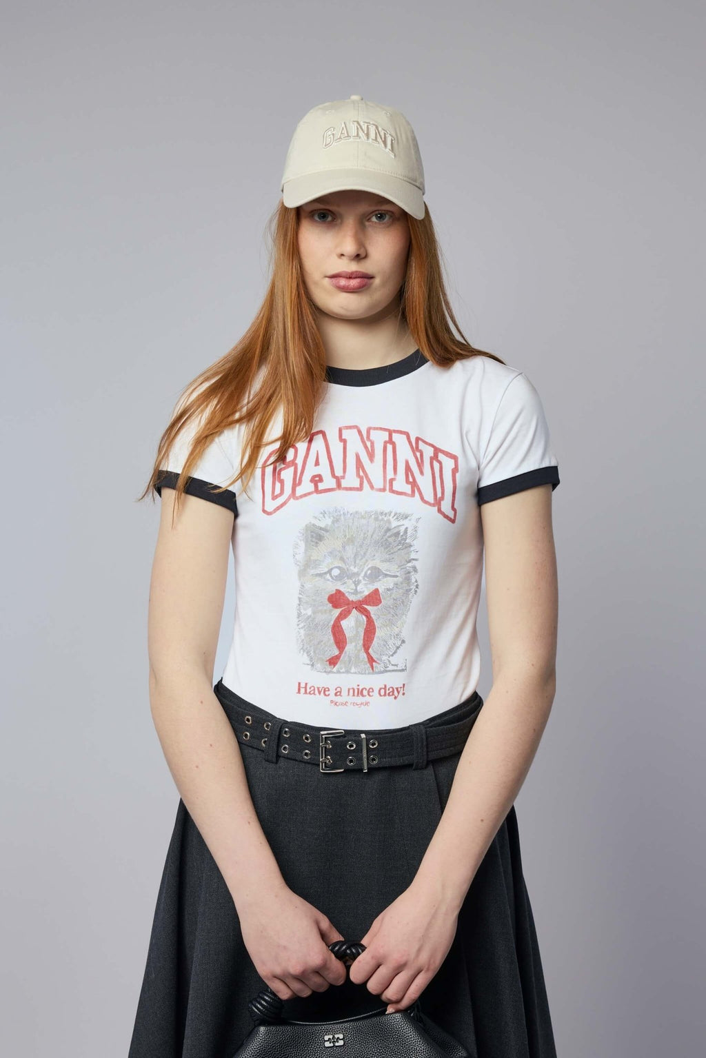 Ganni - Basic Cotton Jersey Margot Kitty Print - LABELS