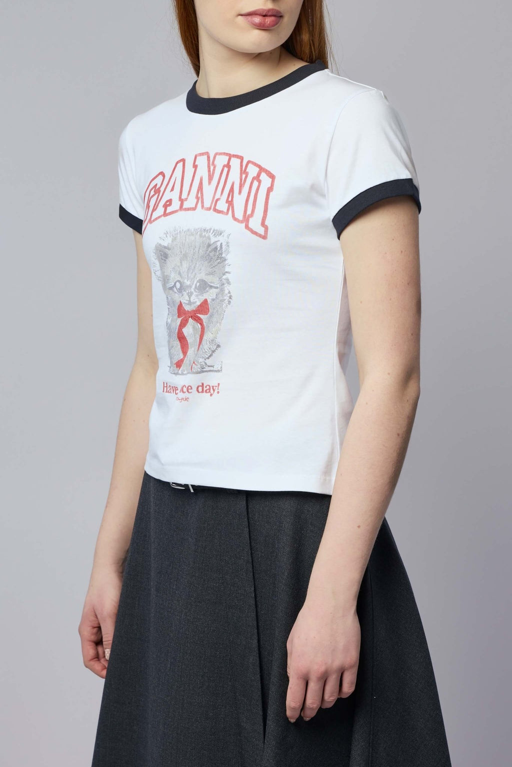 Ganni - Basic Cotton Jersey Margot Kitty Print - LABELS