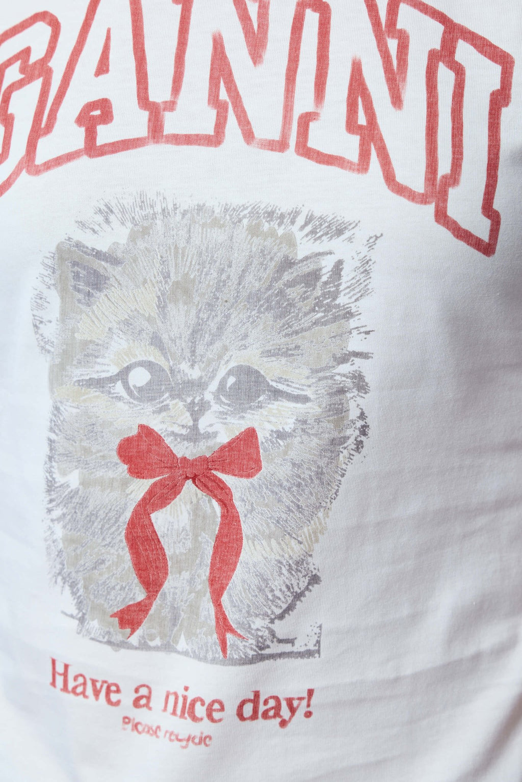 Ganni - Basic Cotton Jersey Margot Kitty Print - LABELS