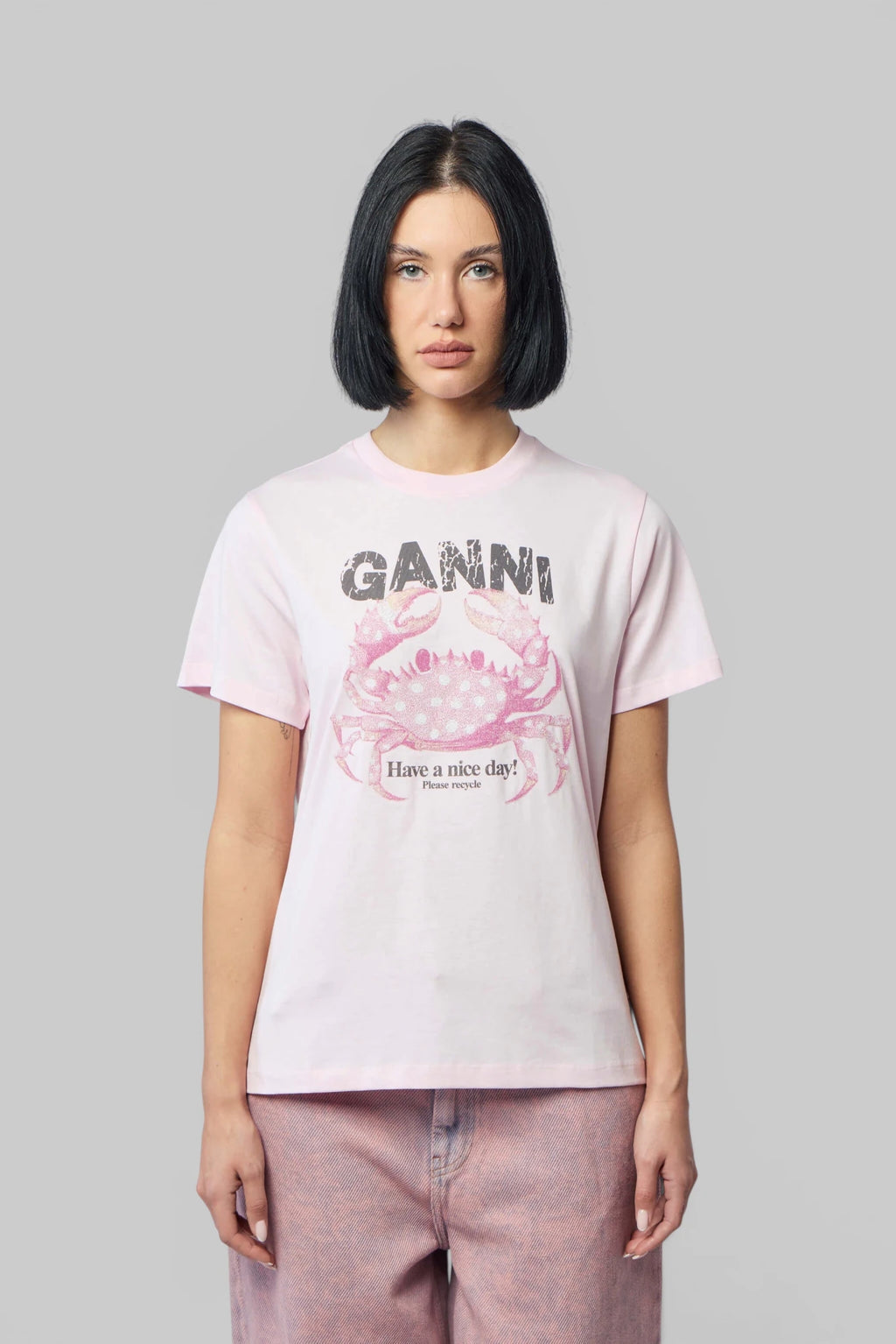 Ganni - Basic Cotton Jersey T-shirt - LABELS