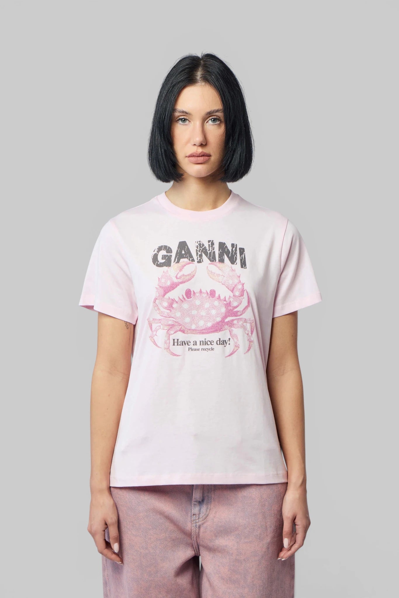 Ganni - Basic Cotton Jersey T-shirt - LABELS