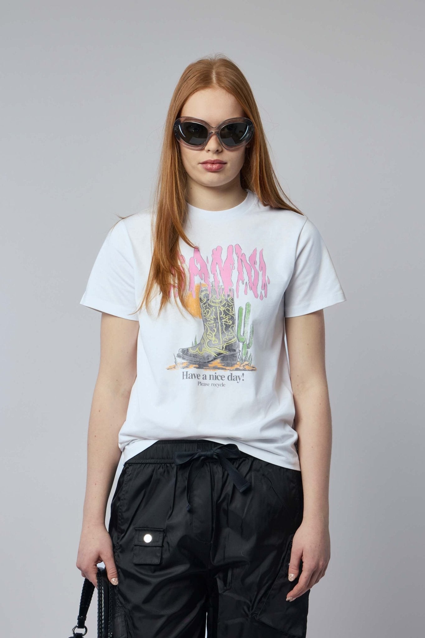 Ganni T-Shirts - Basic Cotton Jersey Boots Print – LABELS