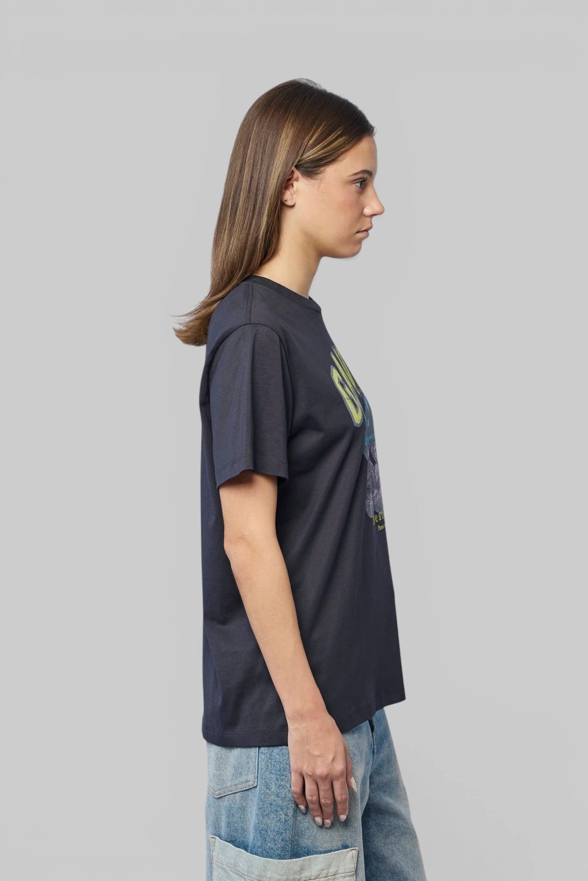 Ganni - Basic Cotton Relaxed T-shirt Teddy Mushrooms - LABELS