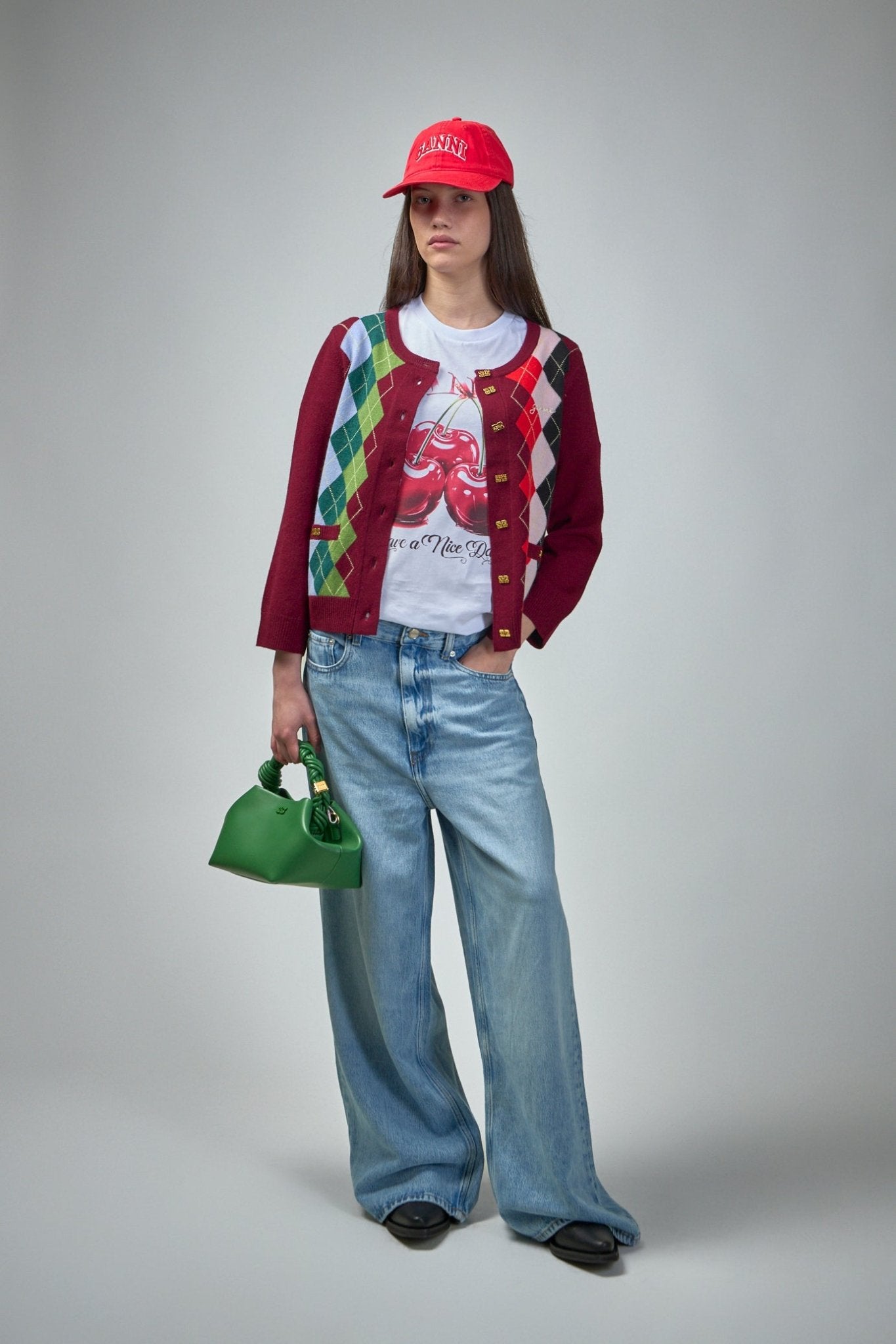 Ganni - Basic Jersey Cherry Relaxed T-Shirt - LABELS