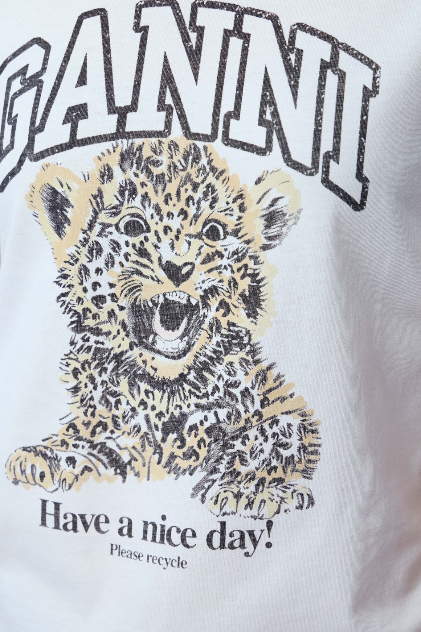Ganni - Basic Jersey Leopard Relaxed T-shirt - LABELS