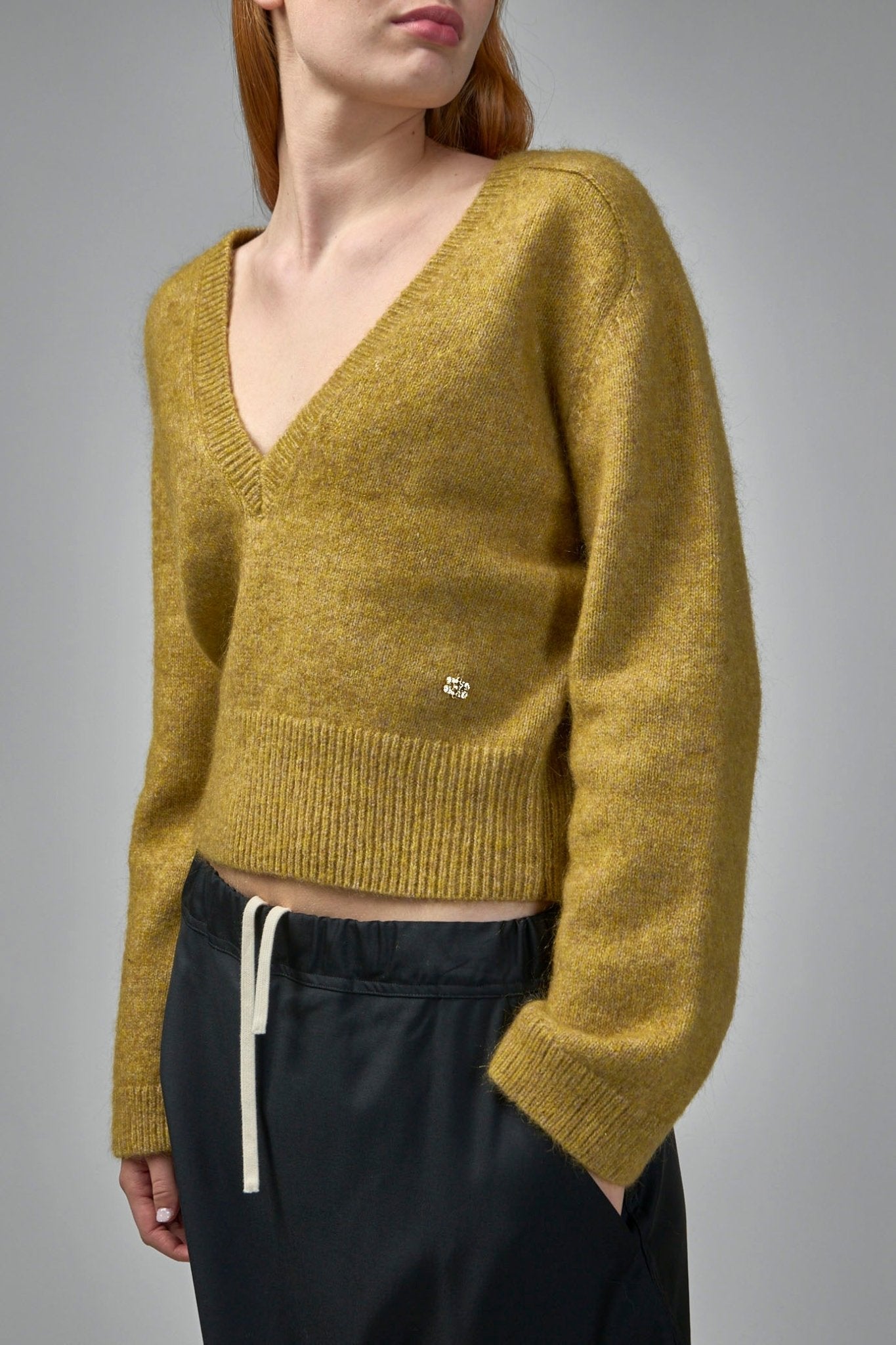 Ganni - Brushed Mohair Mix Deep V - Neck - LABELS