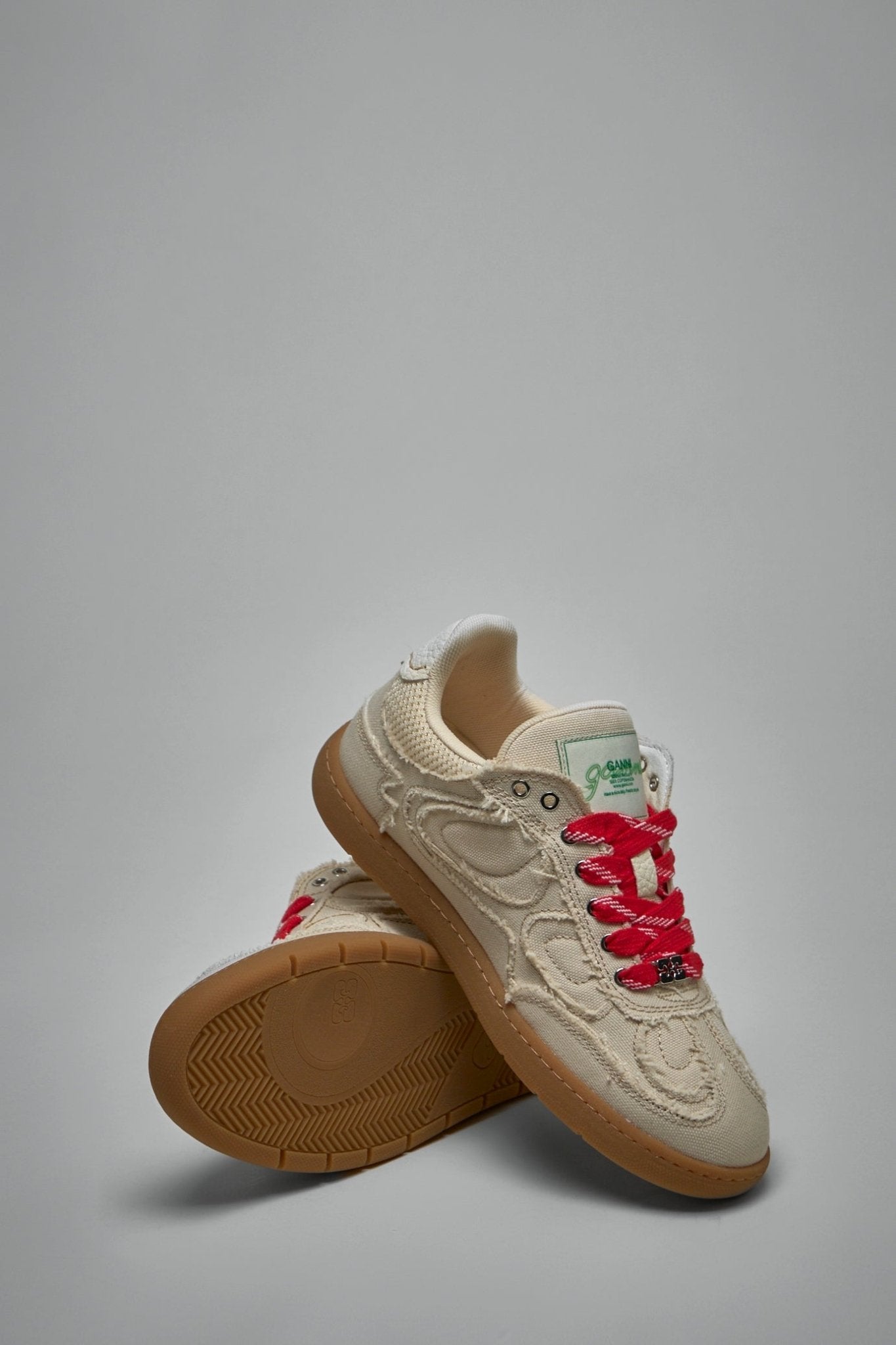 Ganni - Canvas Raw Edge Sneakers - LABELS