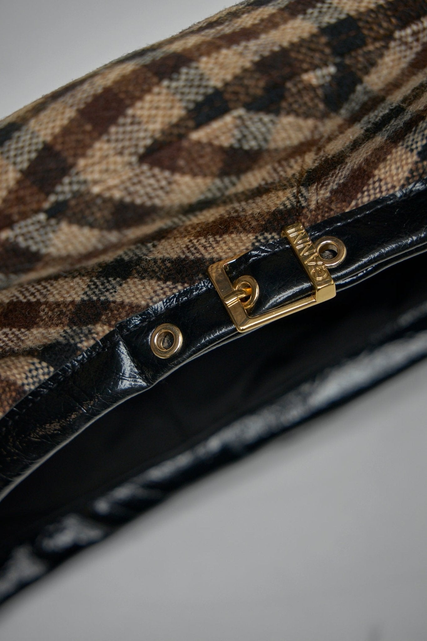 Ganni - Checked Wool Mix Beret - LABELS