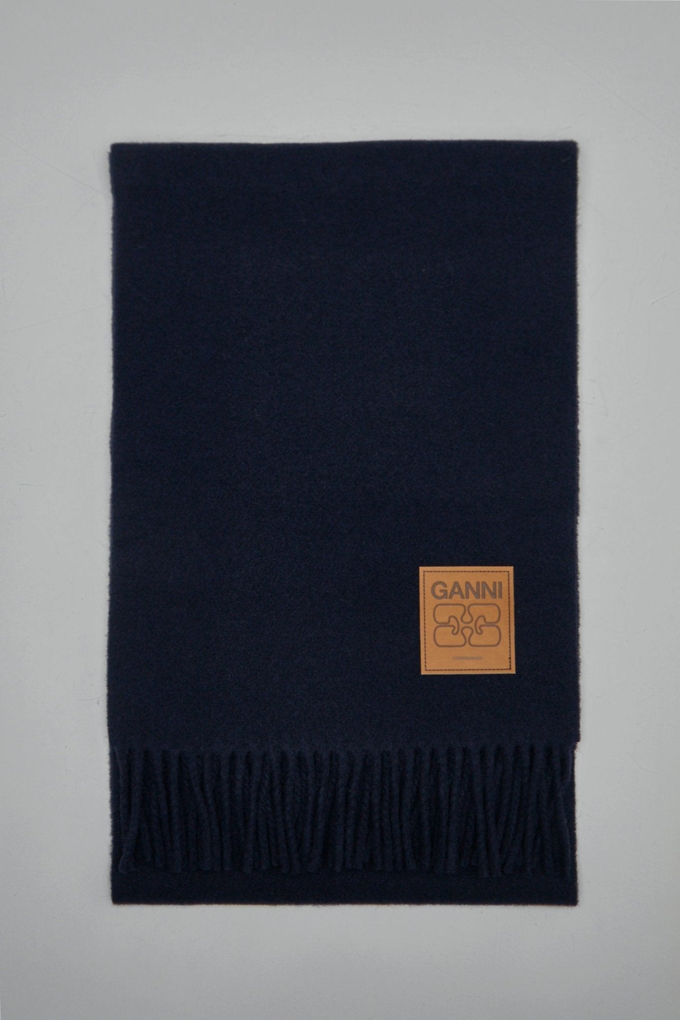 Ganni - Double Face Wool Solid Scarf - LABELS