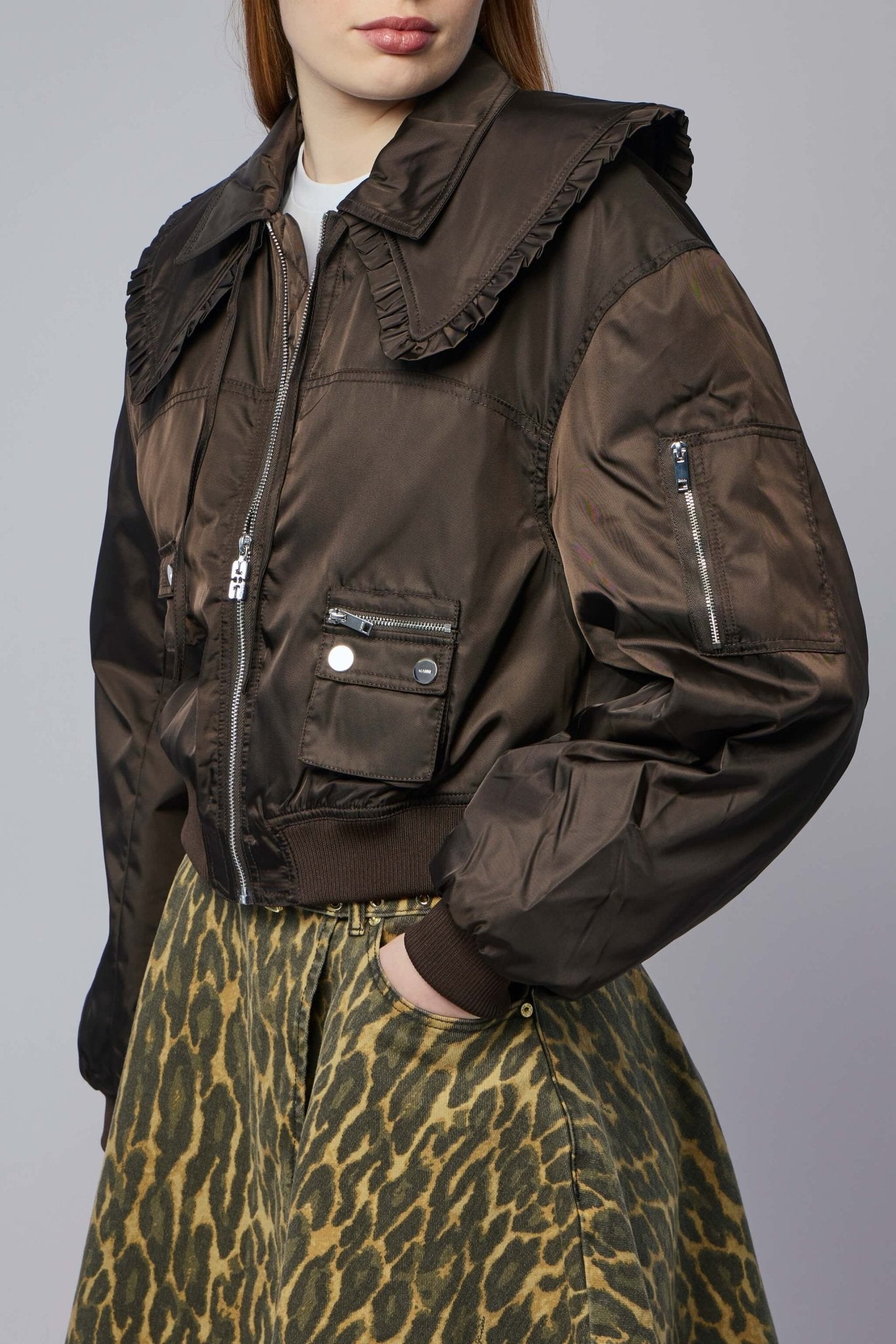 Ganni - Duchesse Nylon Bomber Jacket - LABELS