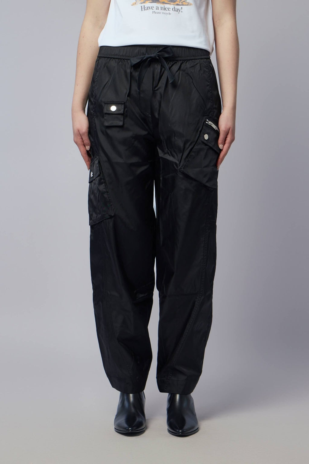 Ganni - Duchesse Nylon Oversized Elasticated Pants - LABELS