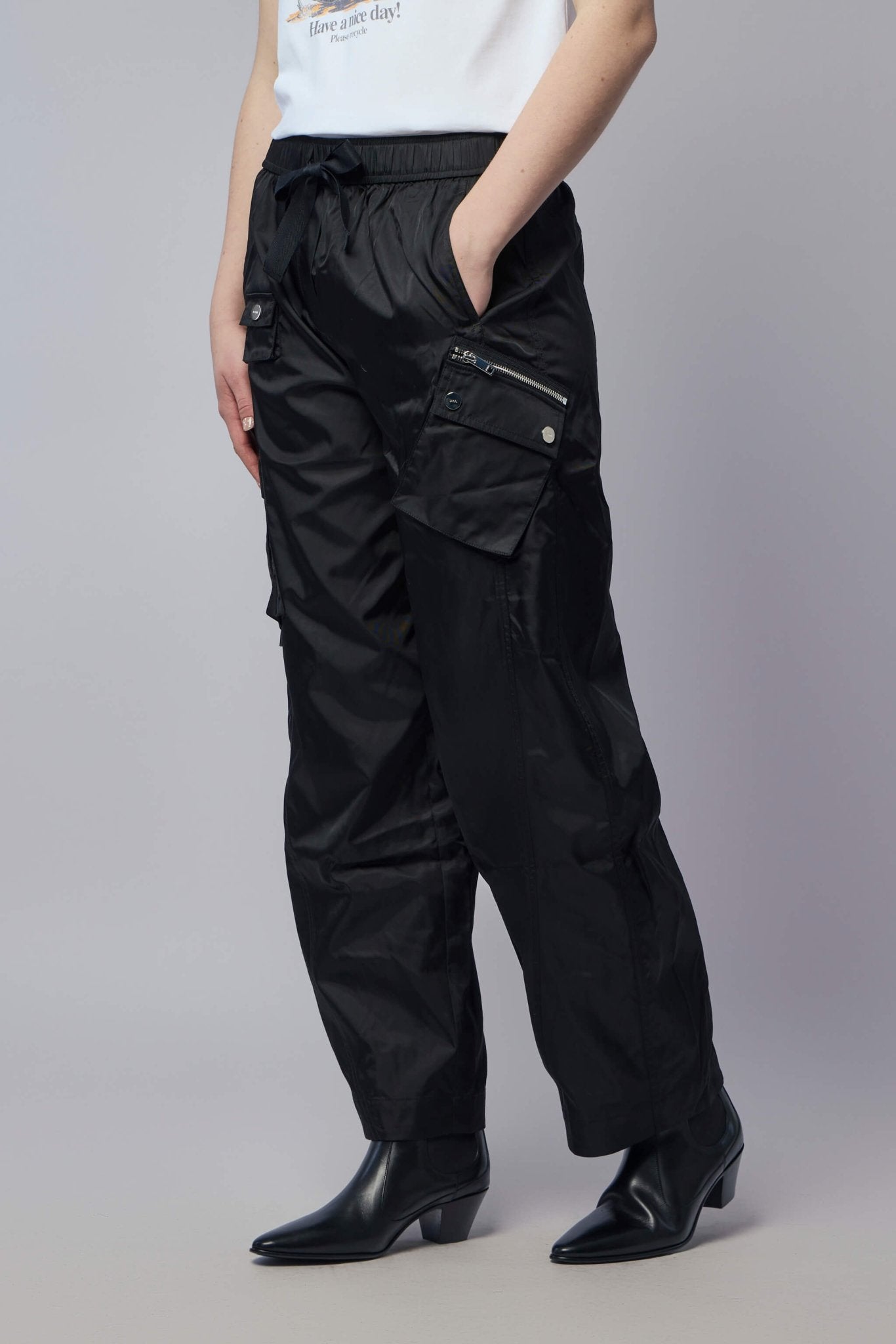 Ganni - Duchesse Nylon Oversized Elasticated Pants - LABELS