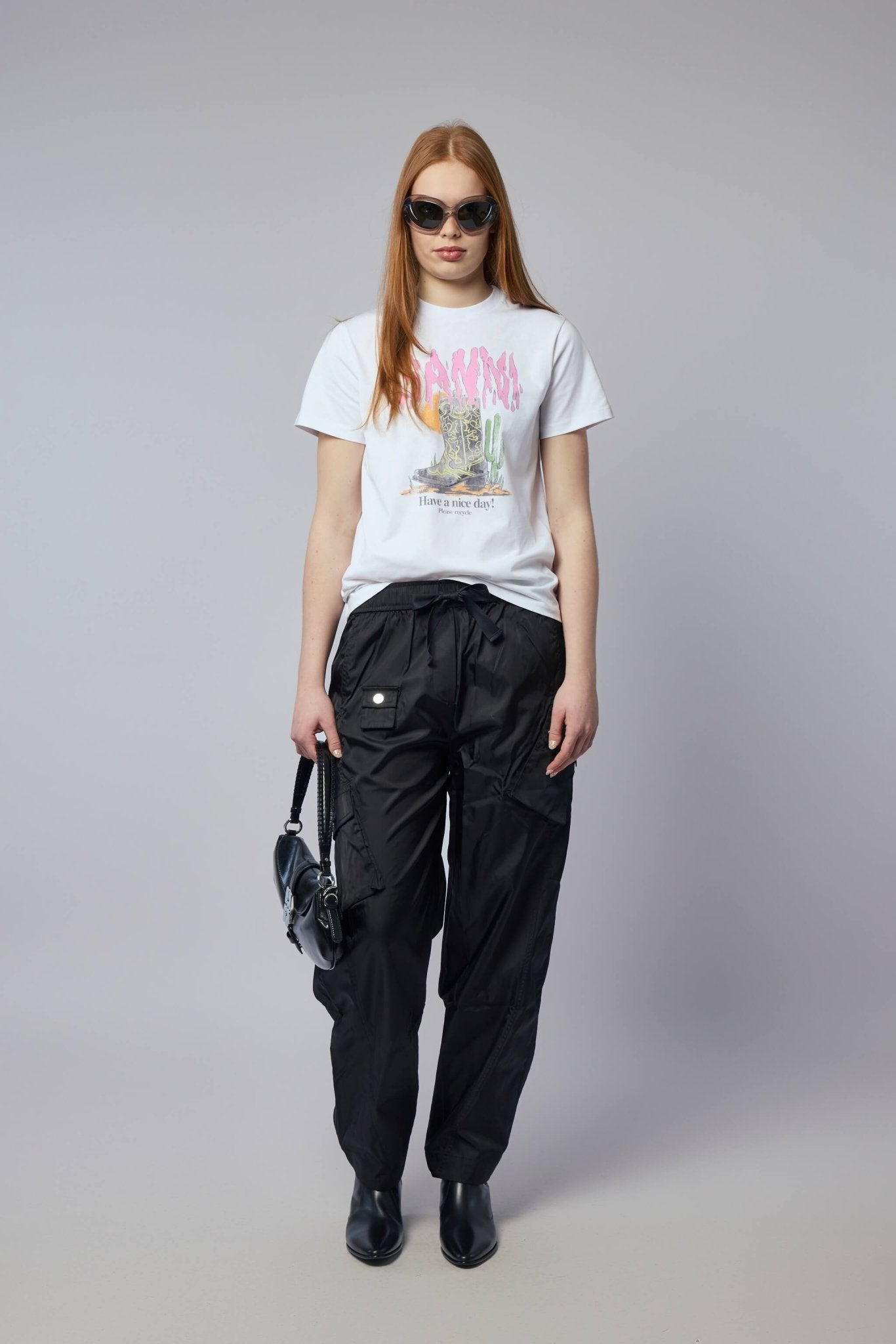 Ganni - Duchesse Nylon Oversized Elasticated Pants - LABELS