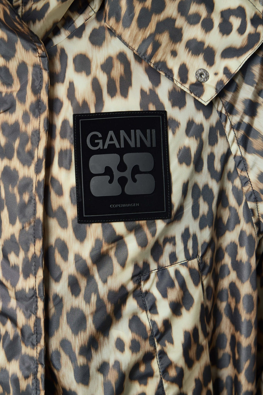 Ganni - Flyweight Nylon Leo Long Parka Print - LABELS