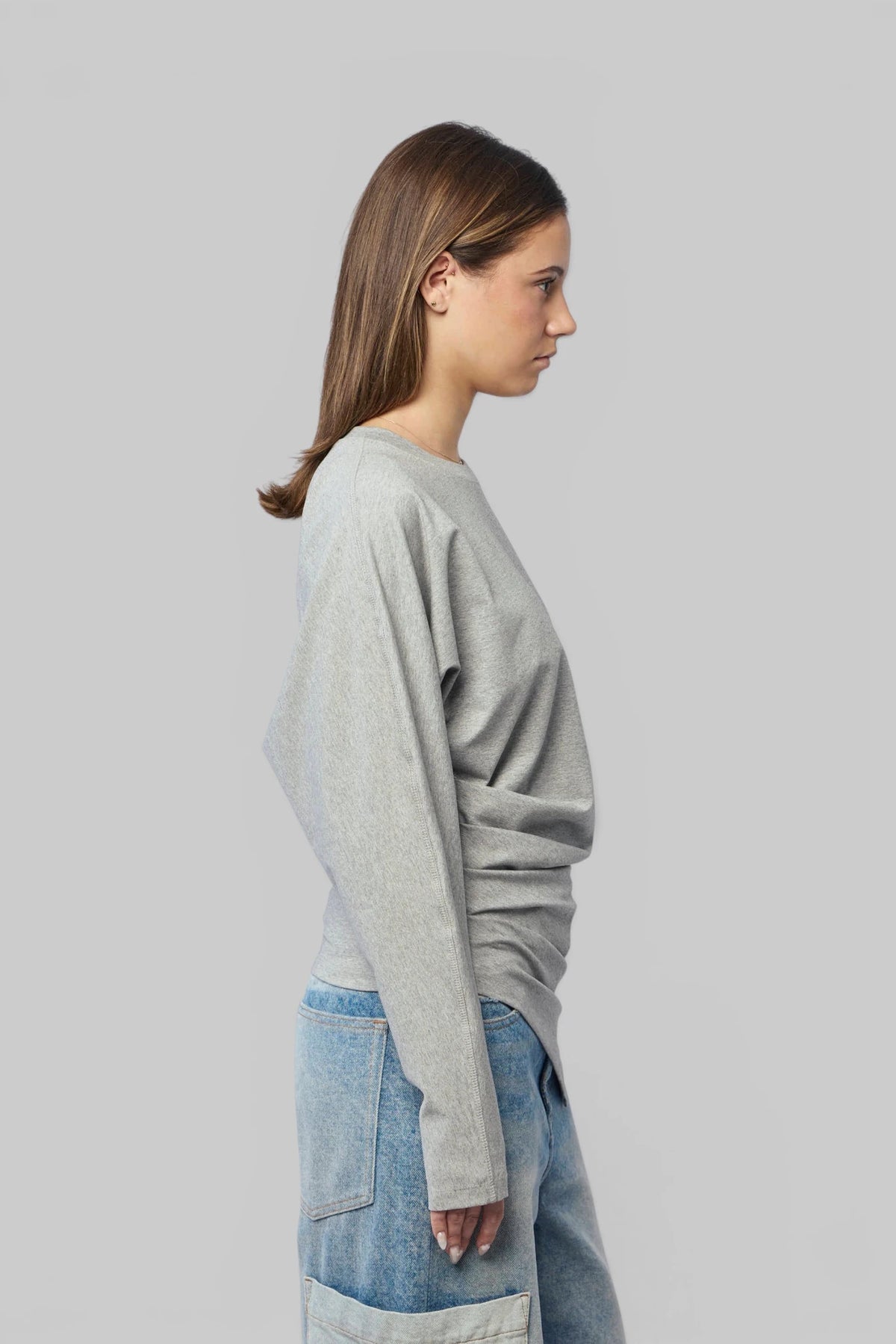 Ganni - Heavy Stretch Cotton Draped Blouse - LABELS
