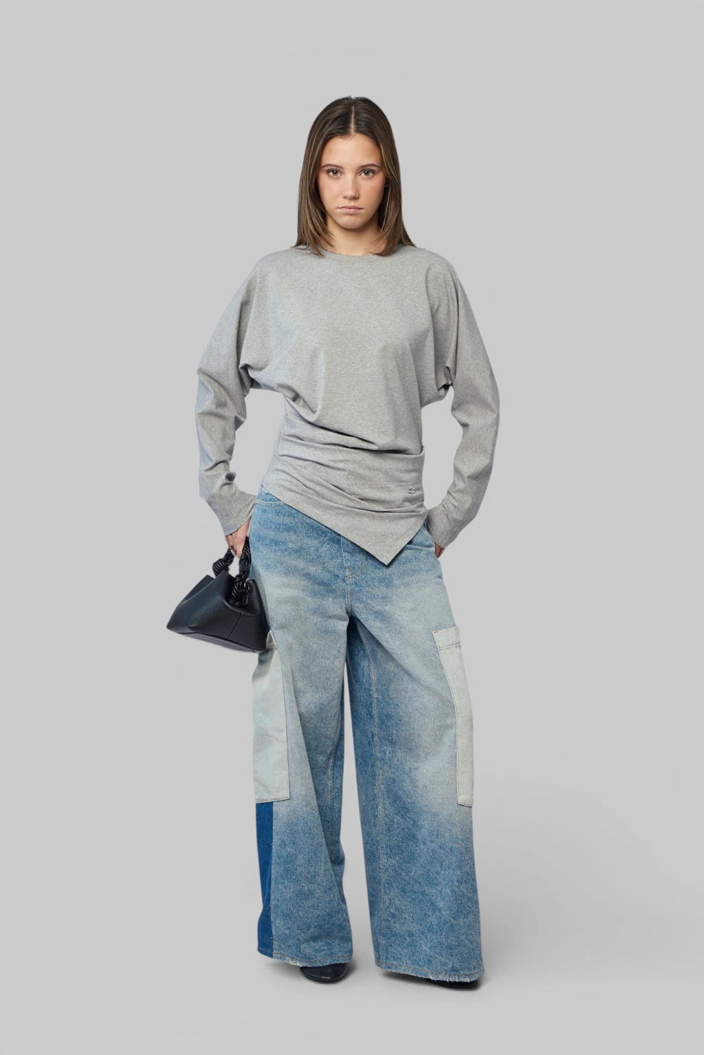 Ganni - Heavy Stretch Cotton Draped Blouse - LABELS