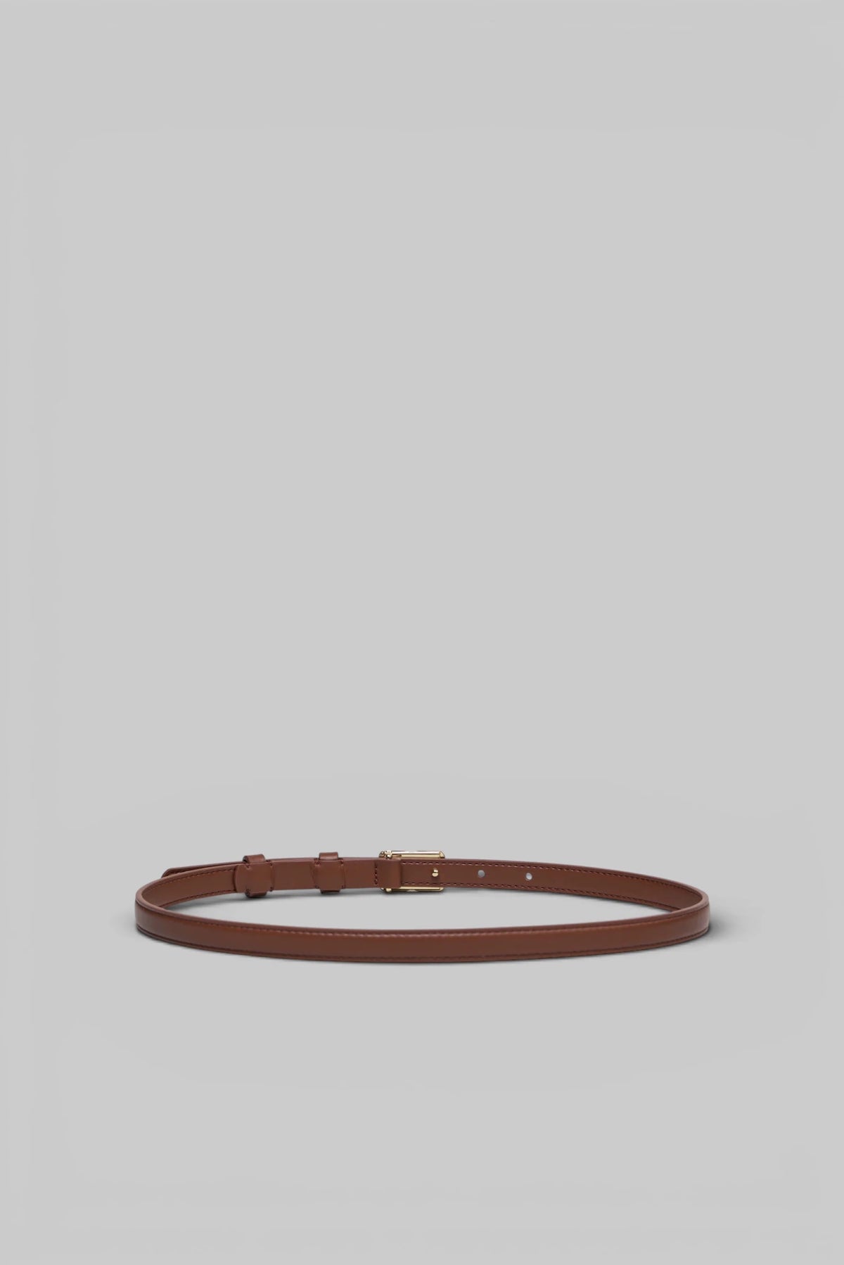 Close-up of the gold buckle detail on the Ganni Kat Belt Small Lambtouch