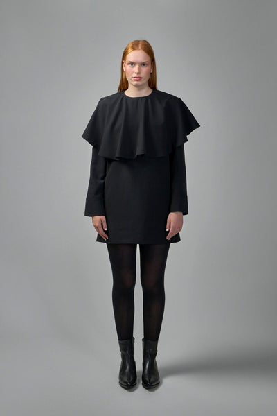 Light Twill Suiting Circle Collar Mini Dress