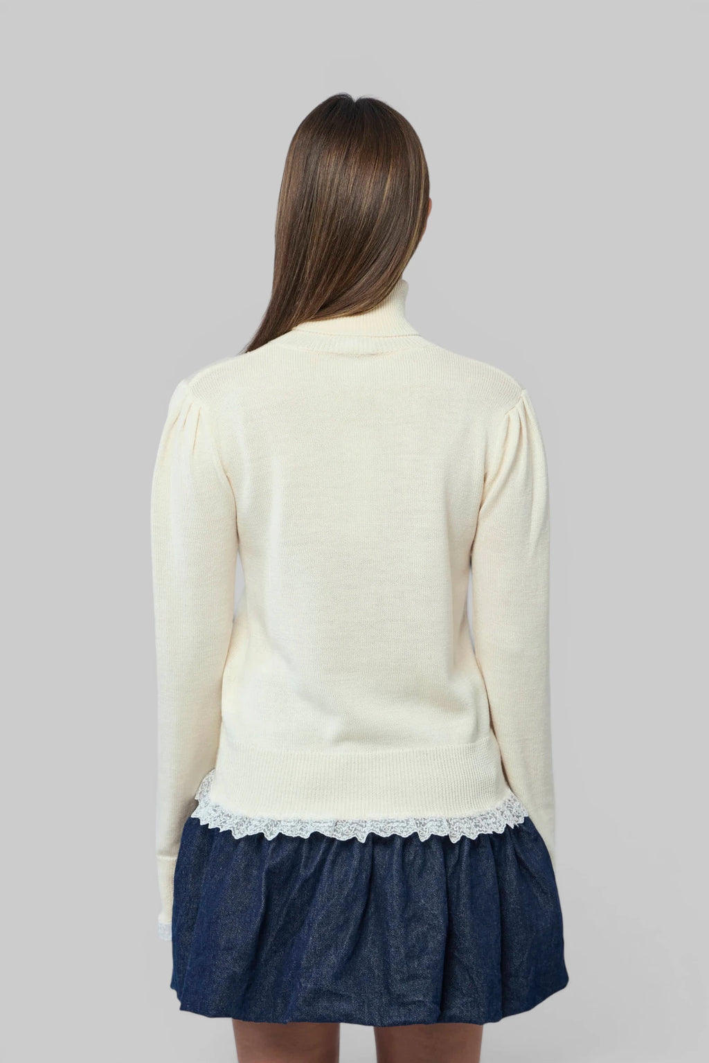 Ganni - Merino Turtleneck W Lace Details - LABELS