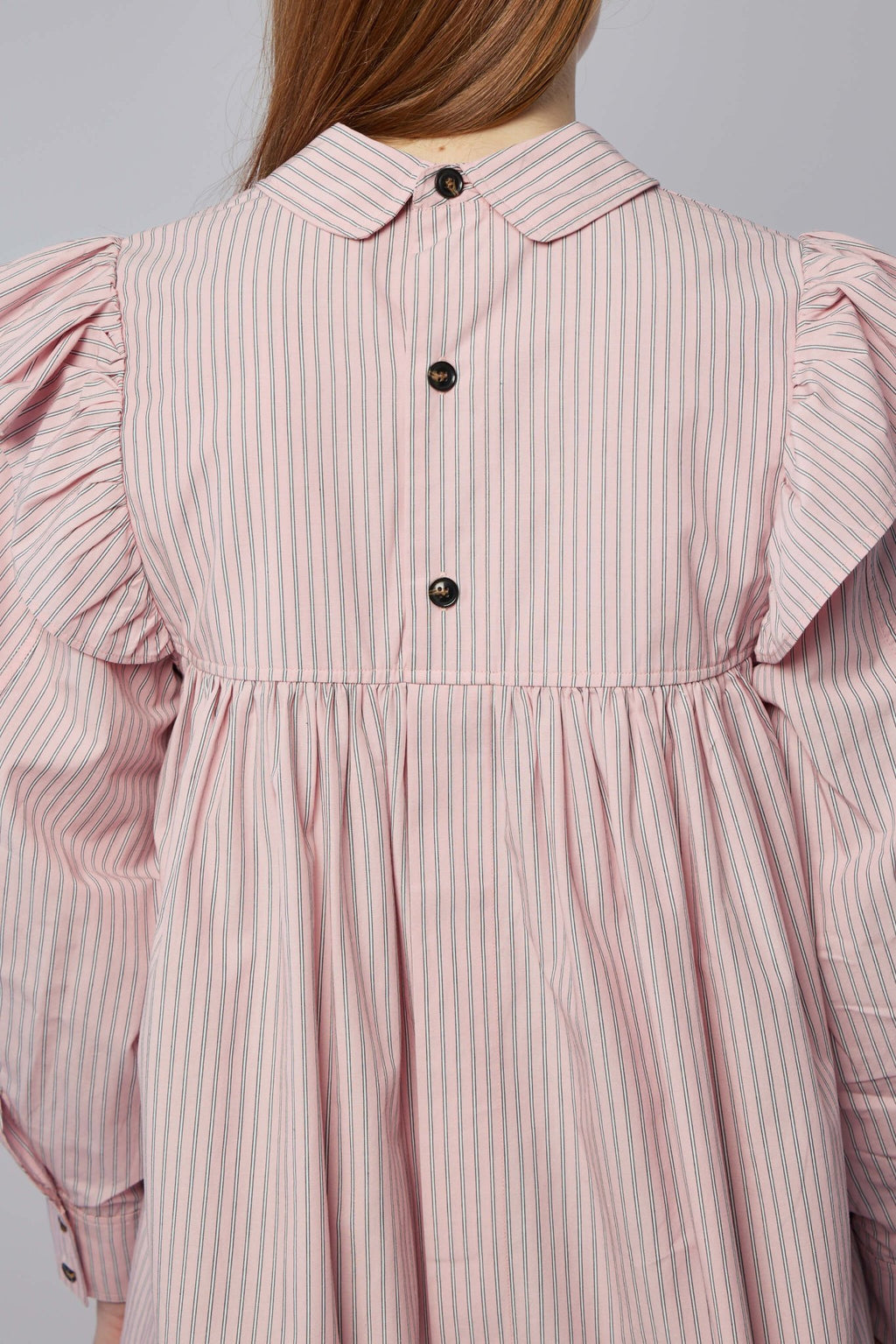 Ganni - Oxford Stripe Mini Frill Dress - LABELS