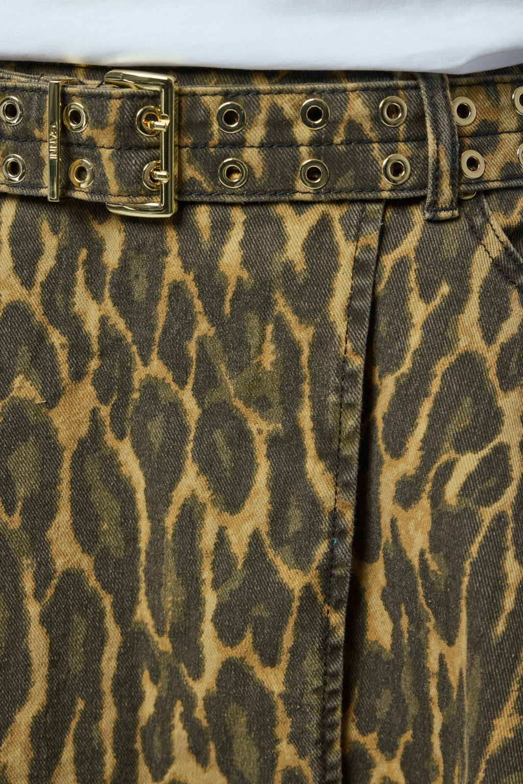 Ganni - Print Denim Wrap Midi Skirt - LABELS