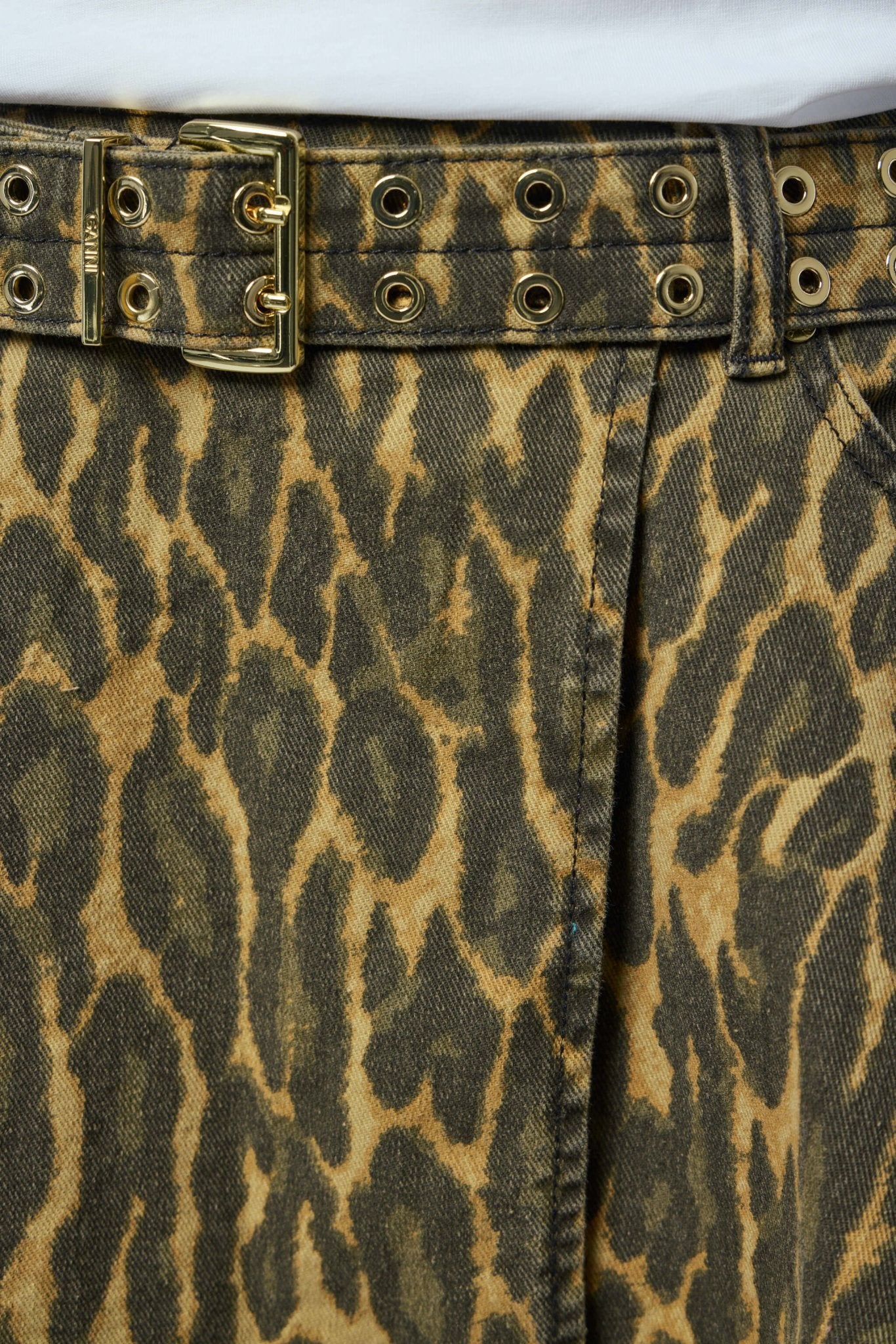 Ganni - Print Denim Wrap Midi Skirt - LABELS