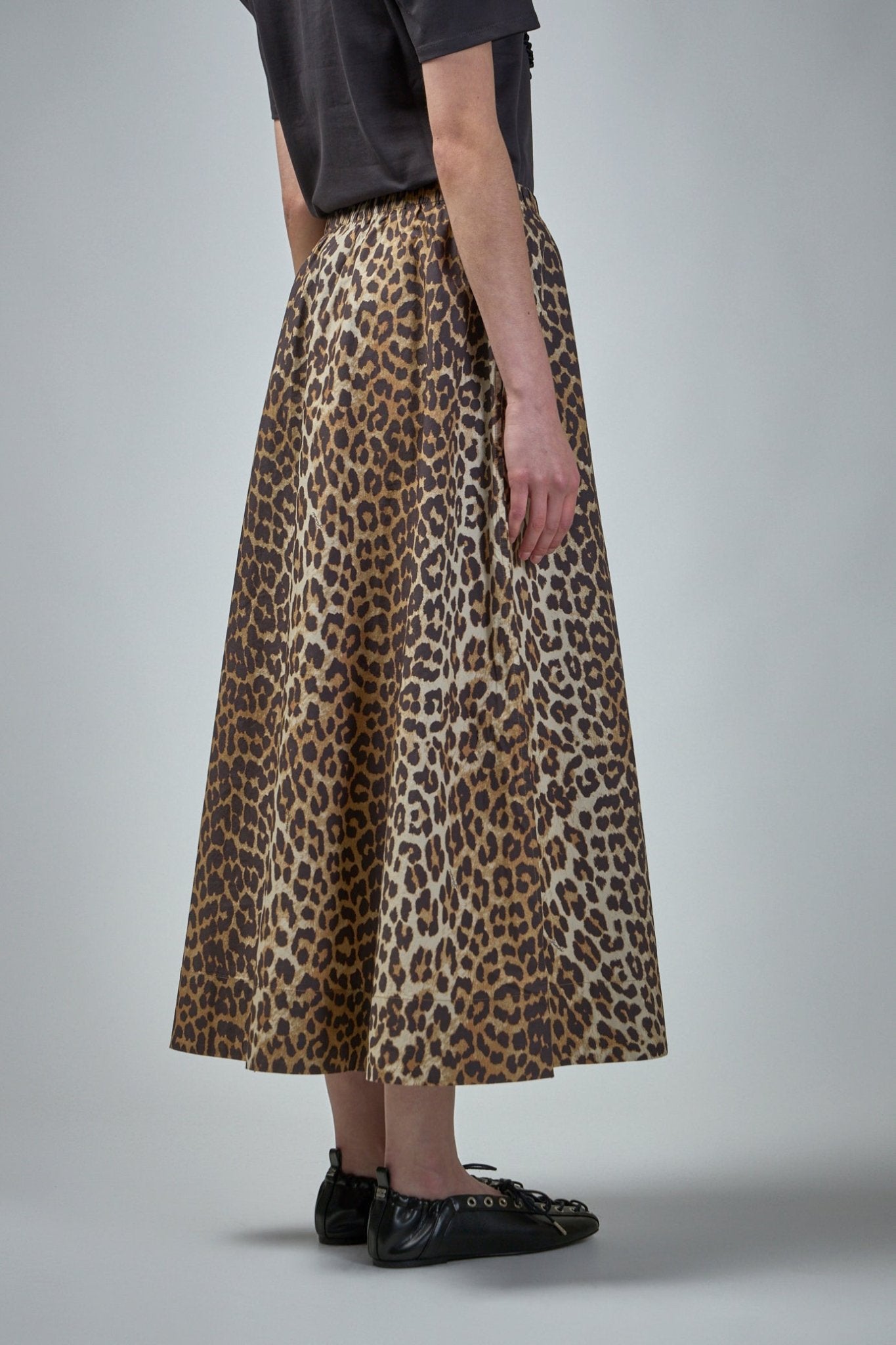 Ganni - Printed Cotton Elasticated Maxi Skirt - LABELS