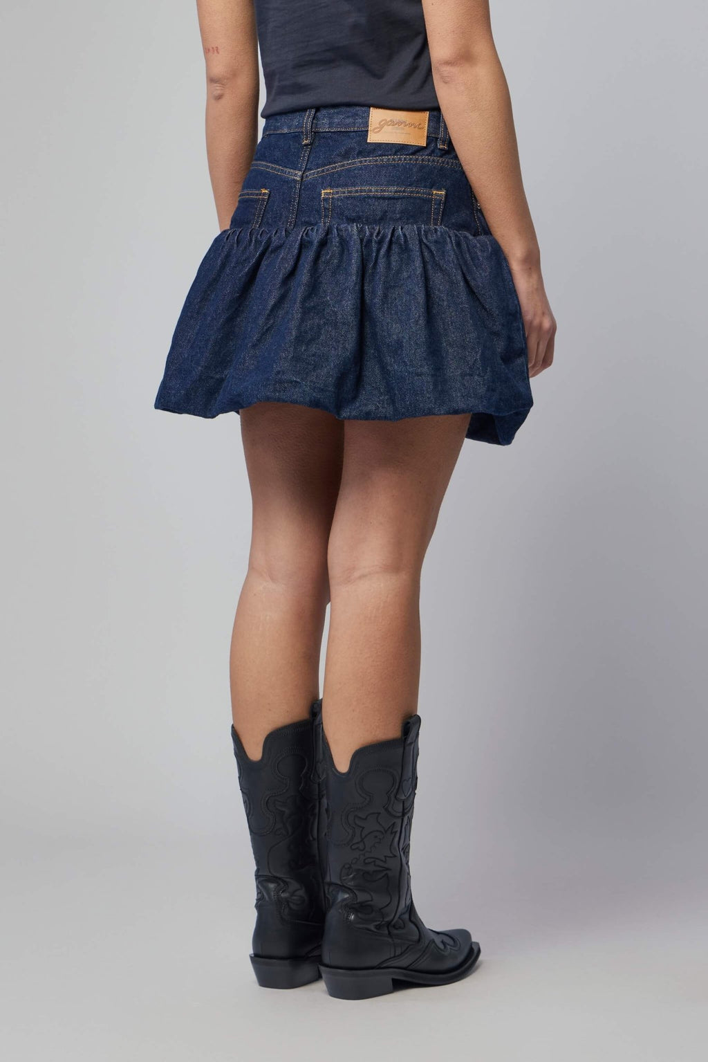 Ganni - Rinse Denim Bubble Mini Skirt - LABELS