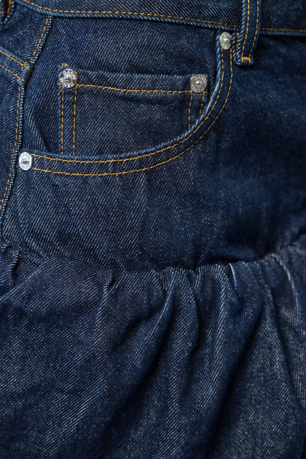 Ganni - Rinse Denim Bubble Mini Skirt - LABELS