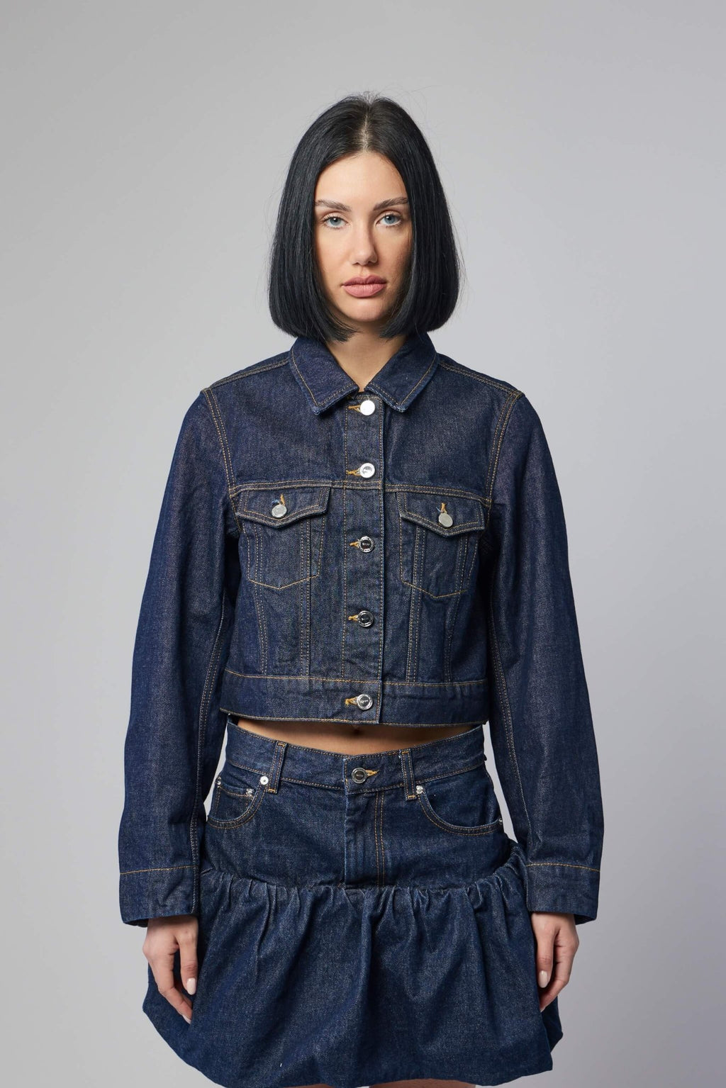 Ganni - Rinse Denim Cropped Jacket - LABELS