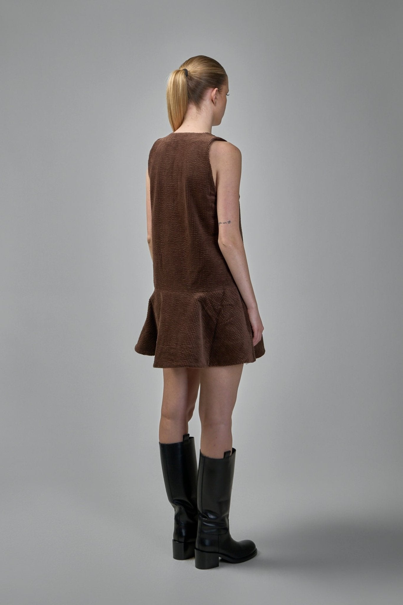 Ganni Mini Dresses - Seersucker Corduroy V-neck LABELS Ganni Mini Dresses - Seersucker Corduroy V-neck LABELS