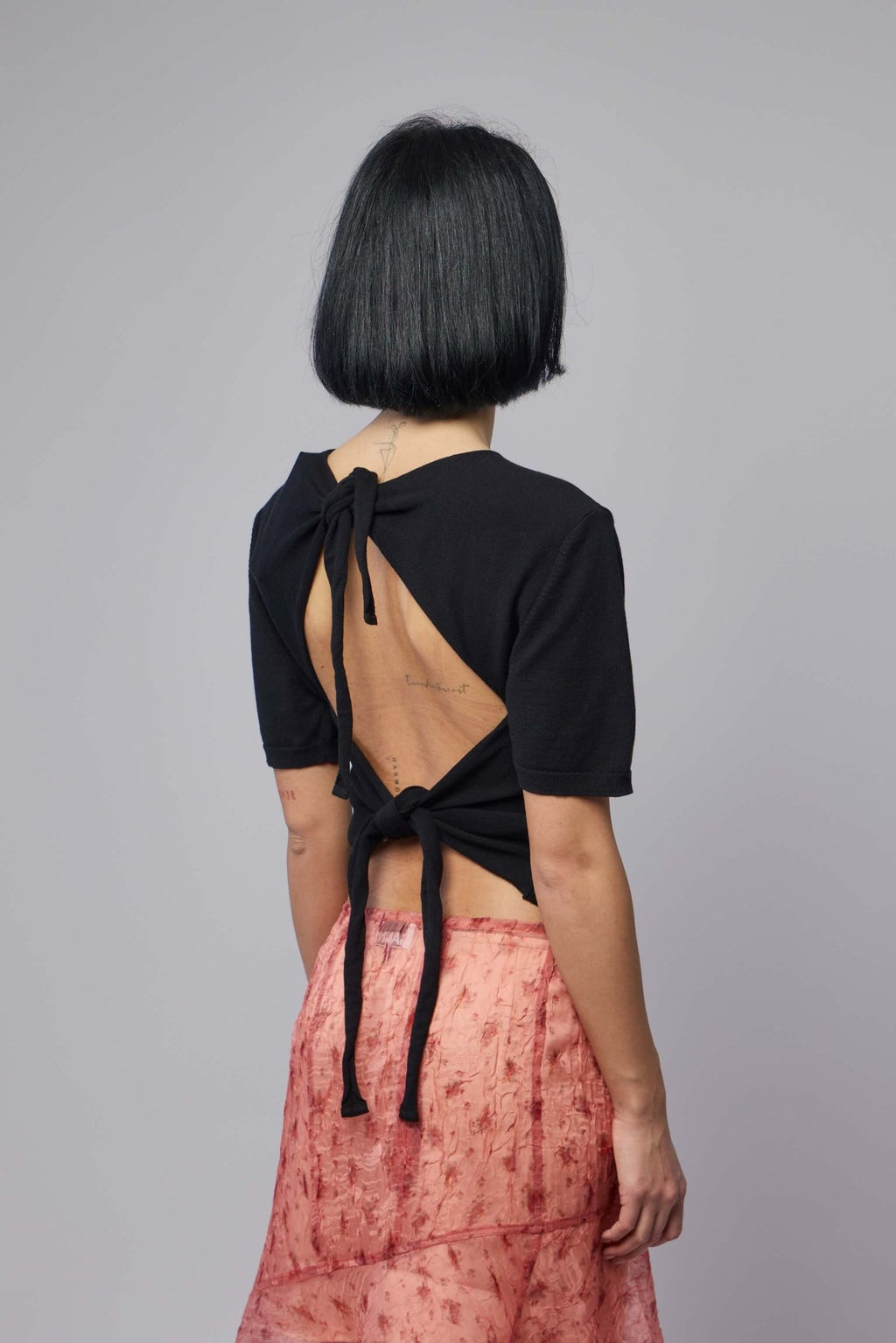 Ganni - Sheer Cotton Back Tie Top - LABELS