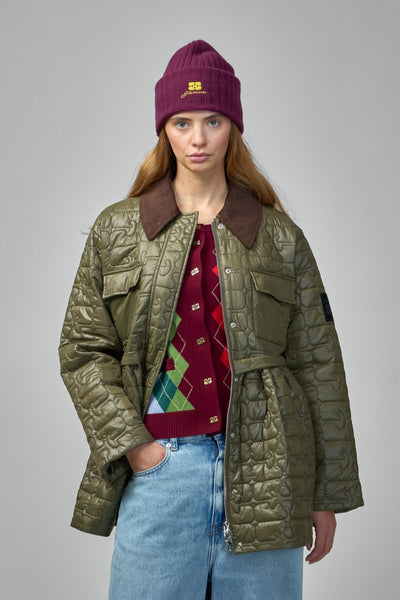 Ganni Shiny Quilt Midi Jacket - LABELS