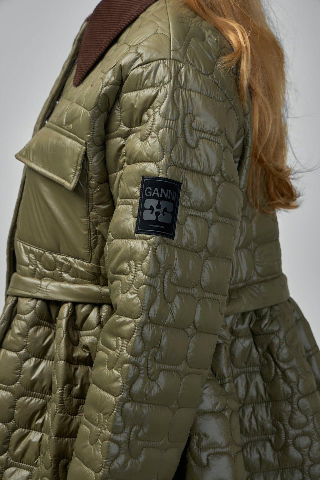 Ganni - Shiny Quilt Midi Jacket - LABELS