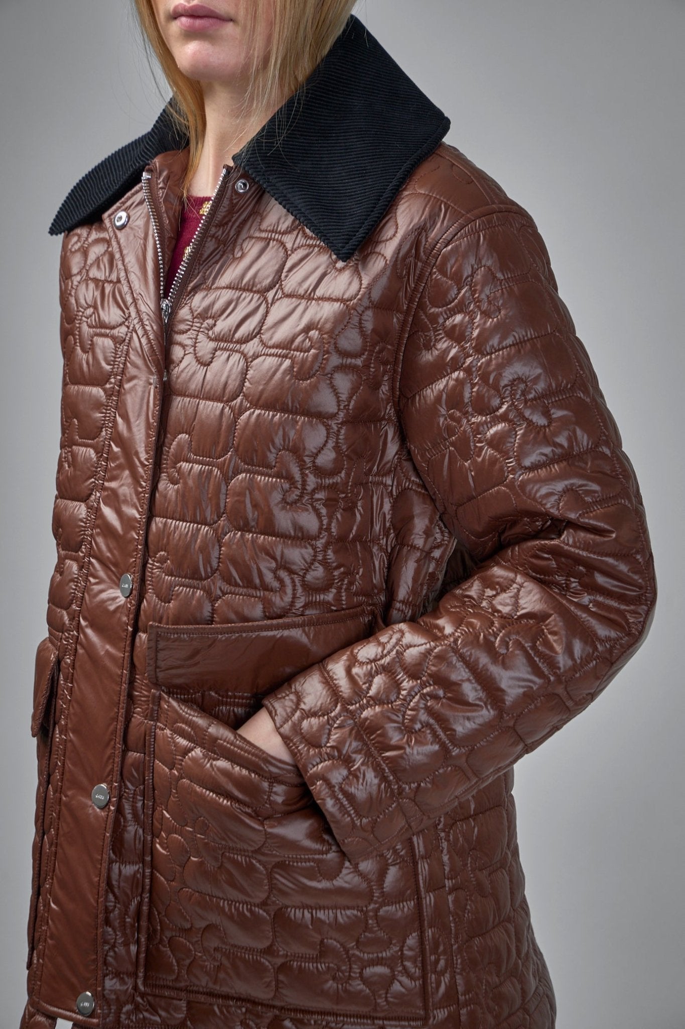 Ganni - Shiny Quilt Midi Jacket - LABELS