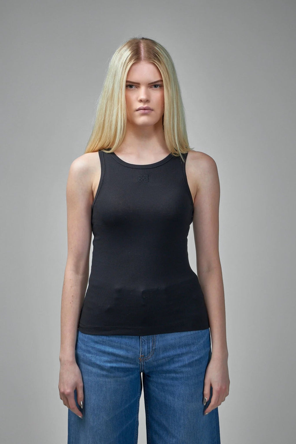 Ganni - Soft Cotton Rib Tank Top - LABELS