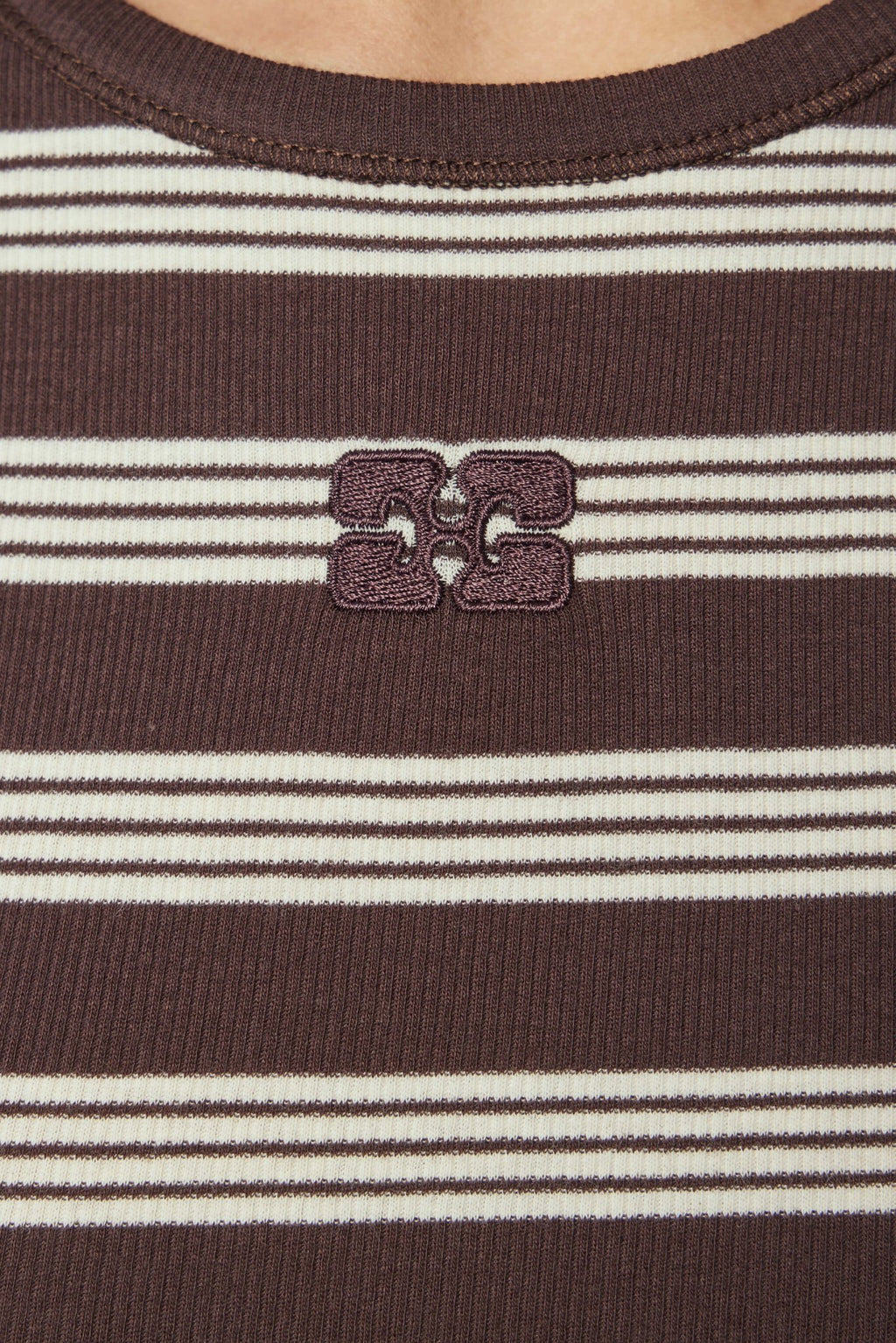 Ganni - Soft Cotton Rib Tank Top Stripe - LABELS