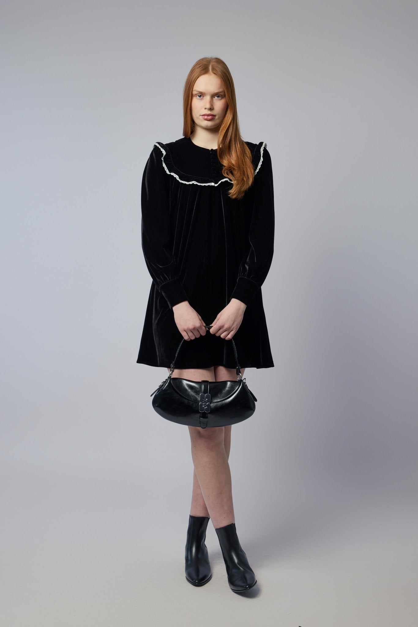 Ruffled Collar Mini Dress
