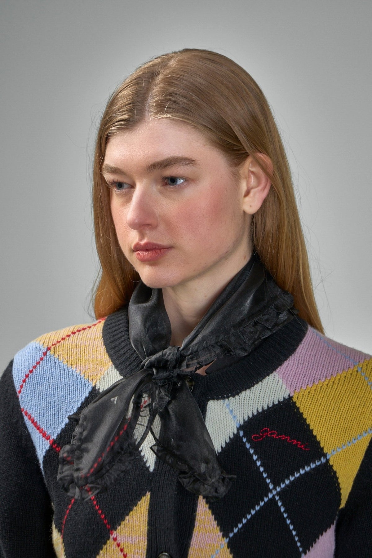 Ganni - Technical Organza Frill Scarf - LABELS