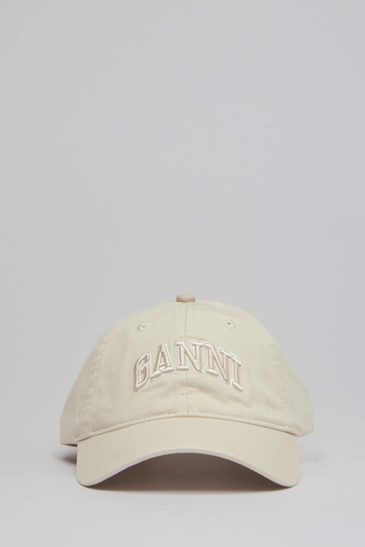 GANNI Software Heavy Cotton Cap Egret One Size in Neutral Ganni Caps - Washed Cotton Canvas Embroidered – LABELS main image 2