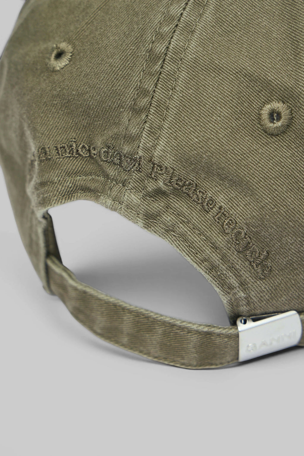 Ganni - Washed Cotton Canvas Cap Emb - LABELS