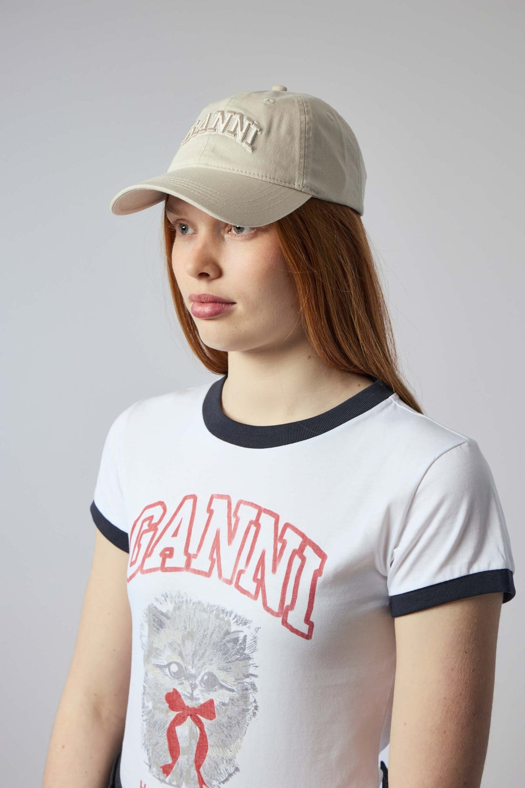 Ganni - Washed Cotton Canvas Cap Emb - LABELS