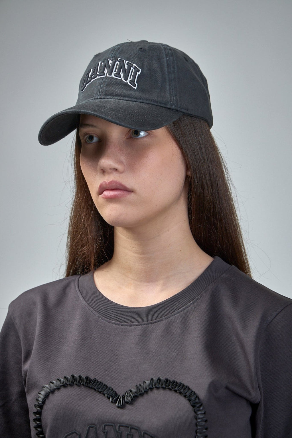 Ganni - Washed Cotton Canvas Cap Embroidery - LABELS