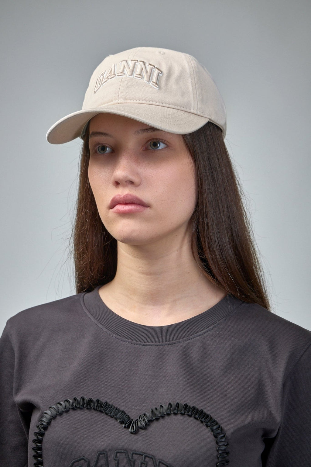 Ganni - Washed Cotton Canvas Cap Embroidery - LABELS