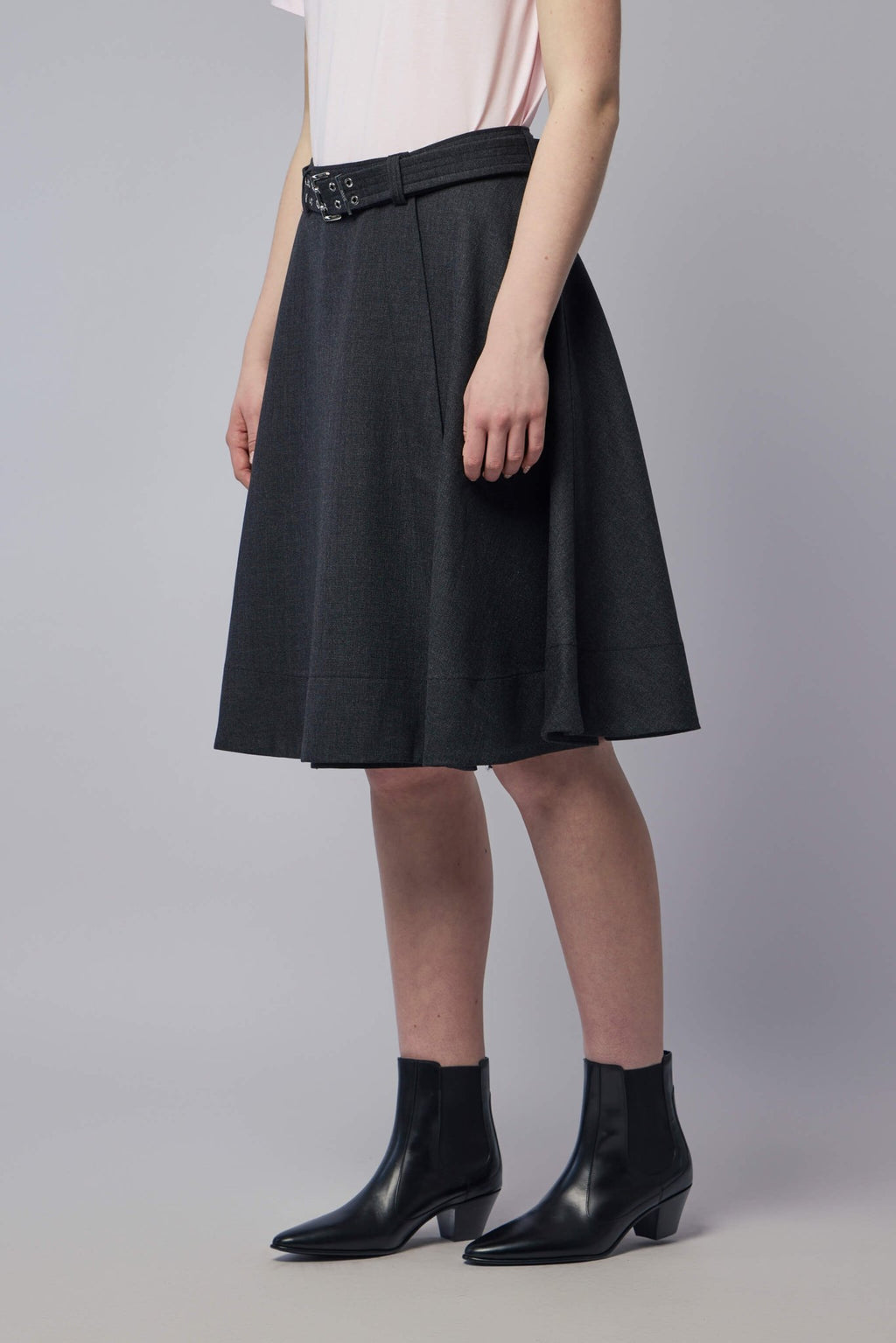 Ganni - Wool Suiting Knee Length Wrap Skirt - LABELS