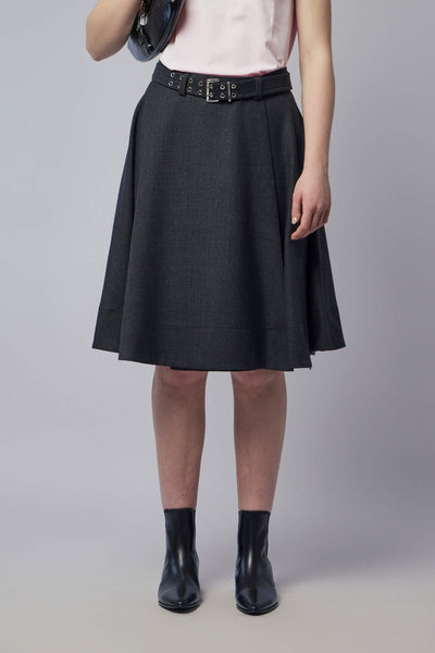 Wool Suiting Wrap Skirt