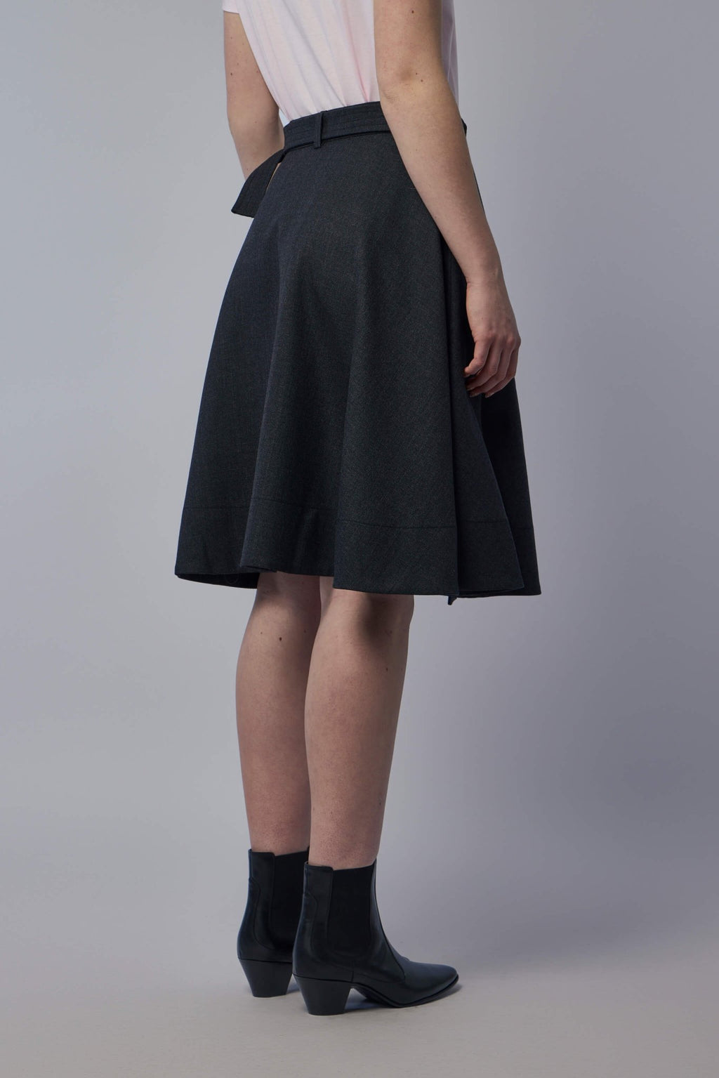 Ganni - Wool Suiting Knee Length Wrap Skirt - LABELS